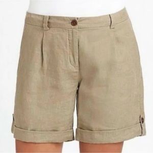 Eileen Fisher Linen Cuffed City Shorts Size 6
